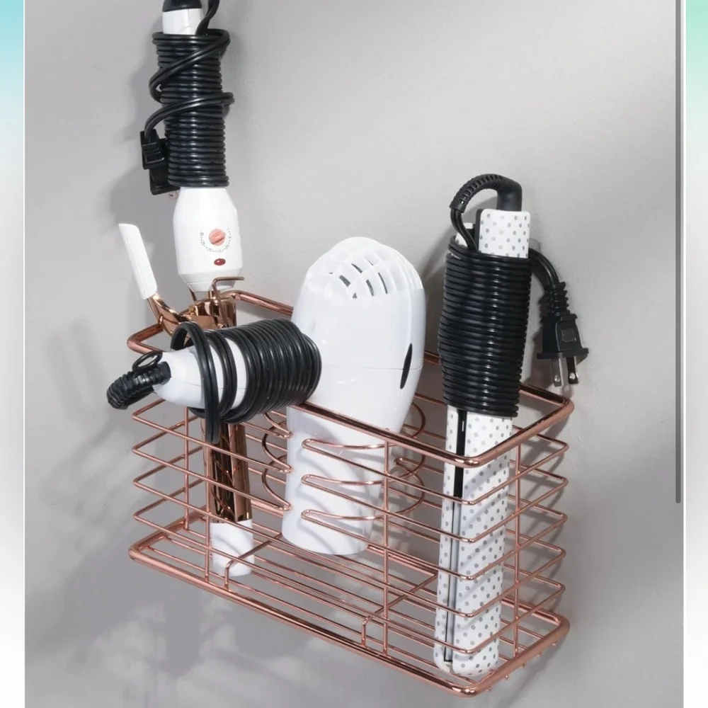 NEW mDesign Steel Wall Mount Hair Dryer Storage Organizer